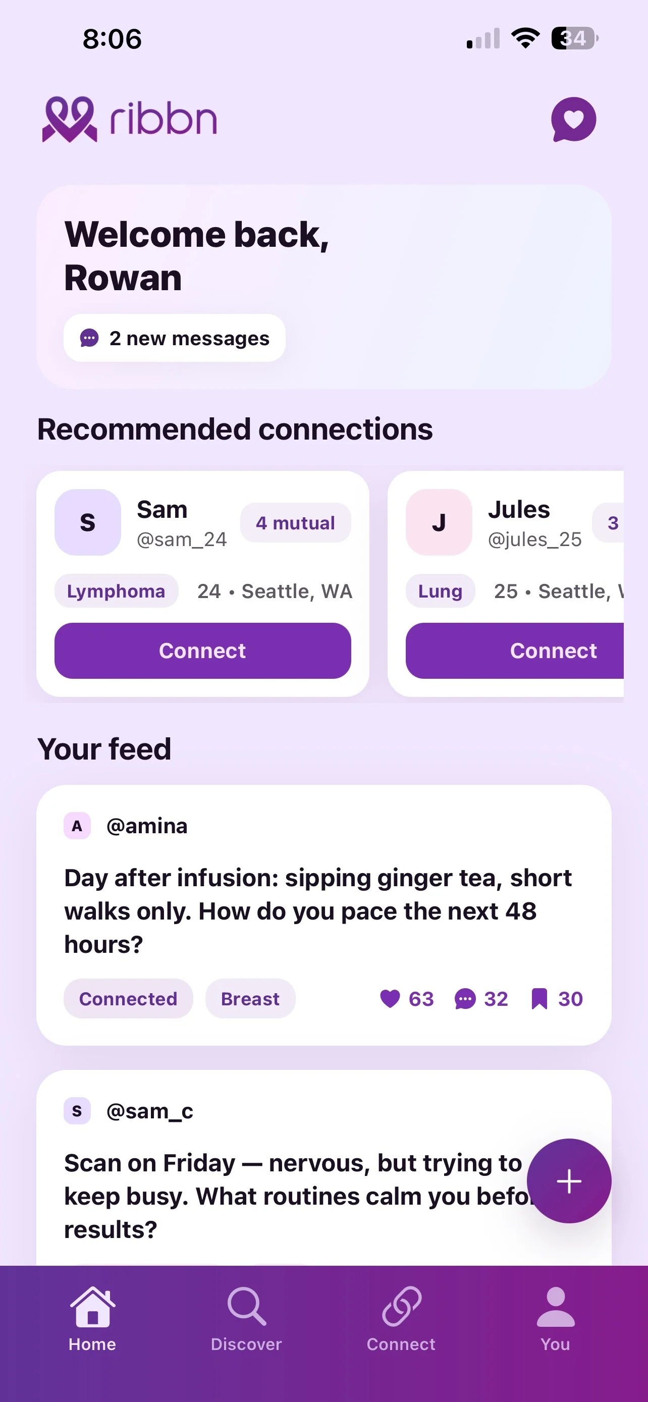 Ribbn app home screen preview